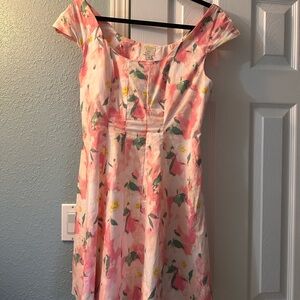 a new day Coral Pink Watercolor Floral Sundress